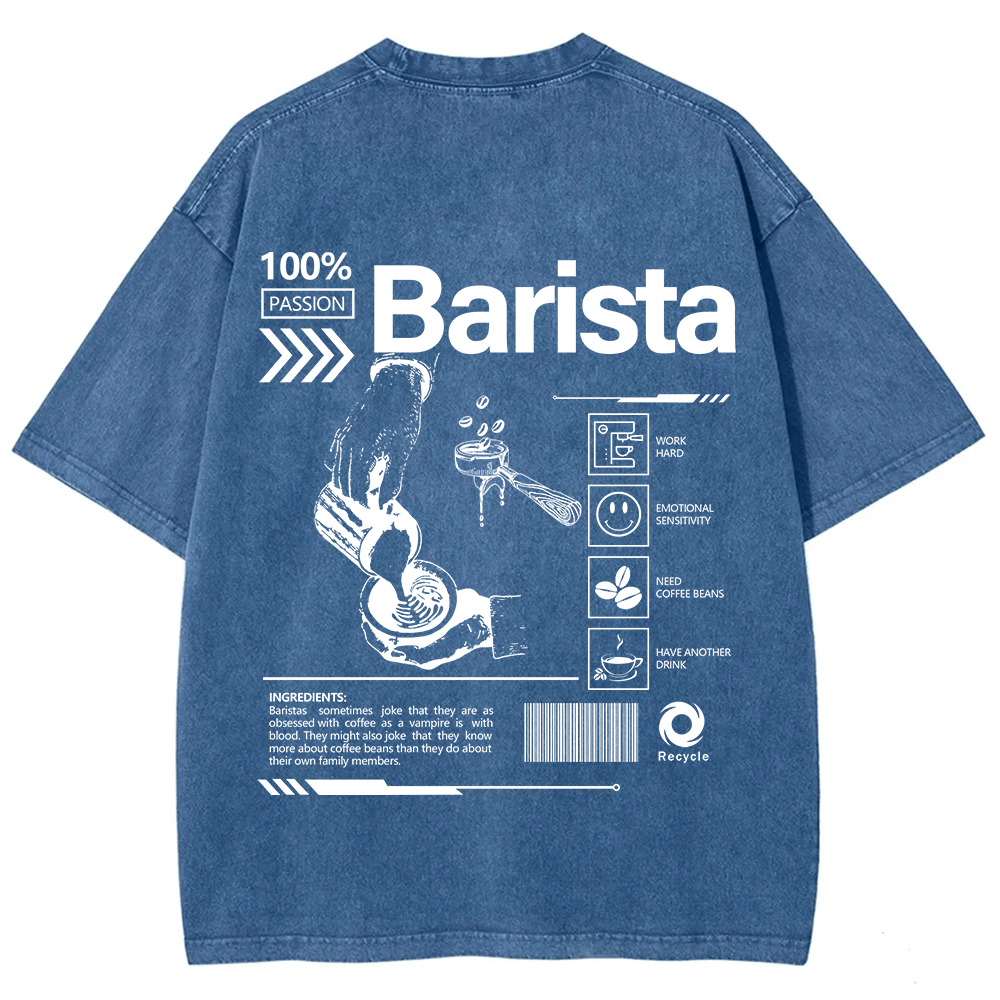 Barista Unisex Fit Washed T-Shirt