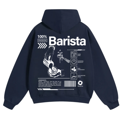 Barista Unisex Solid Color Hoodie wearishow
