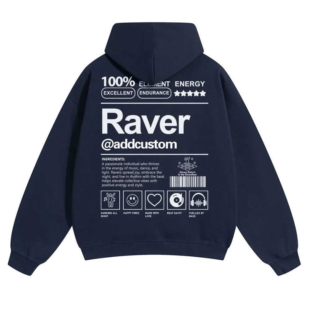 Addcustom Raver Solid Color Hoodie wearishow