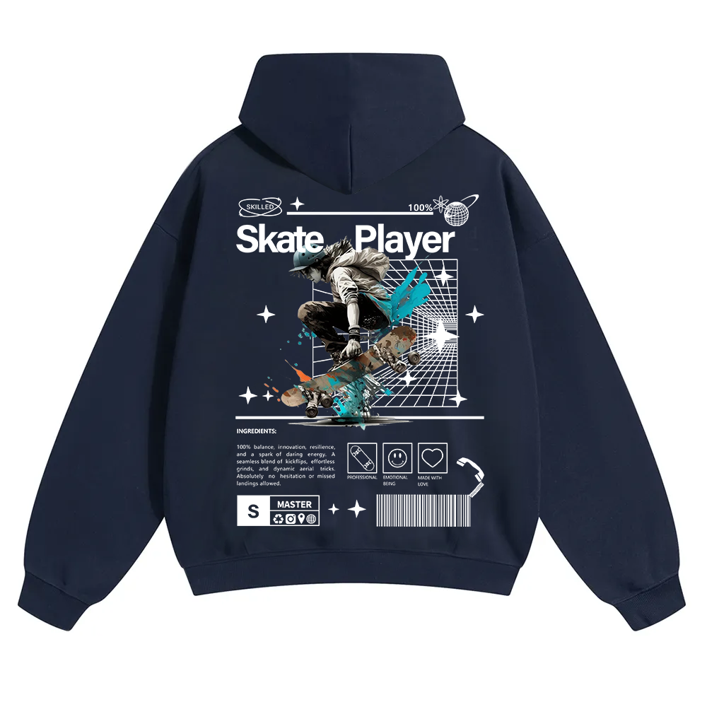 Skate Player  Unisex Solid Color Hoodie wearishow