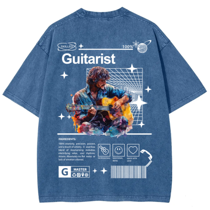 Guitarist Unisex Fit Washed T-Shirt