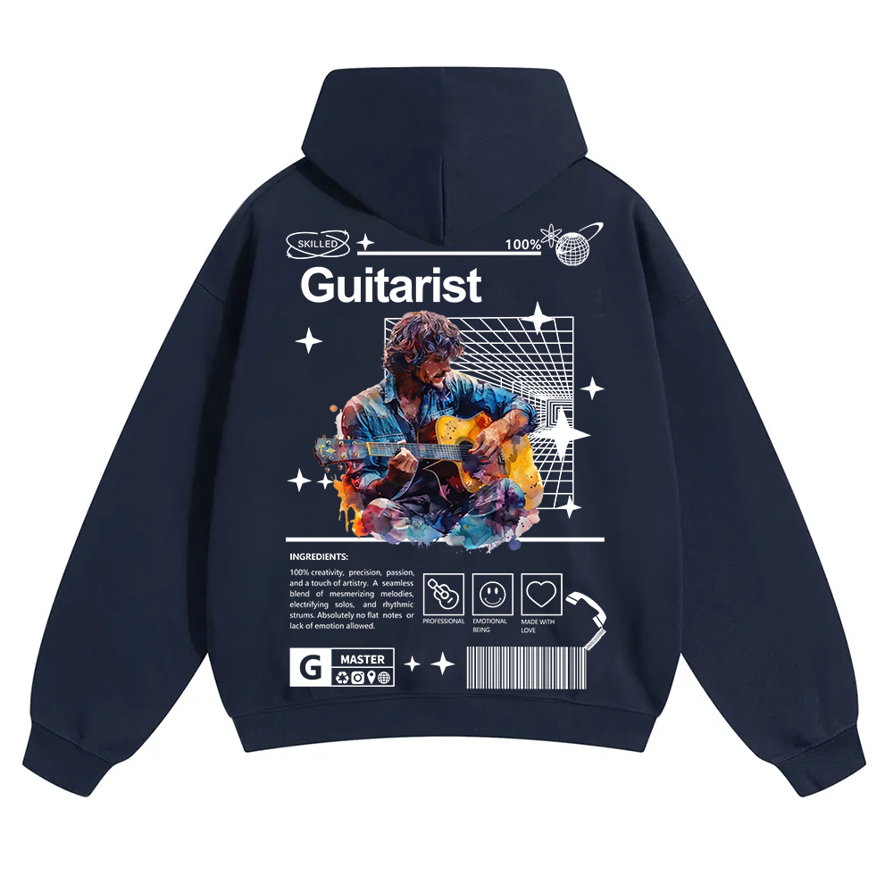 Guitarist Unisex Solid Color Hoodie wearishow