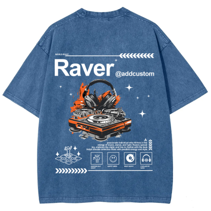 Addcustom Raver Unisex Fit Washed T-Shirt