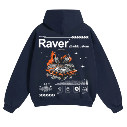 Addcustom Raver Unisex Solid Color Hoodie wearishow