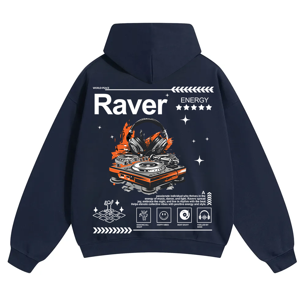 Raver Unisex Solid Color Hoodie wearishow