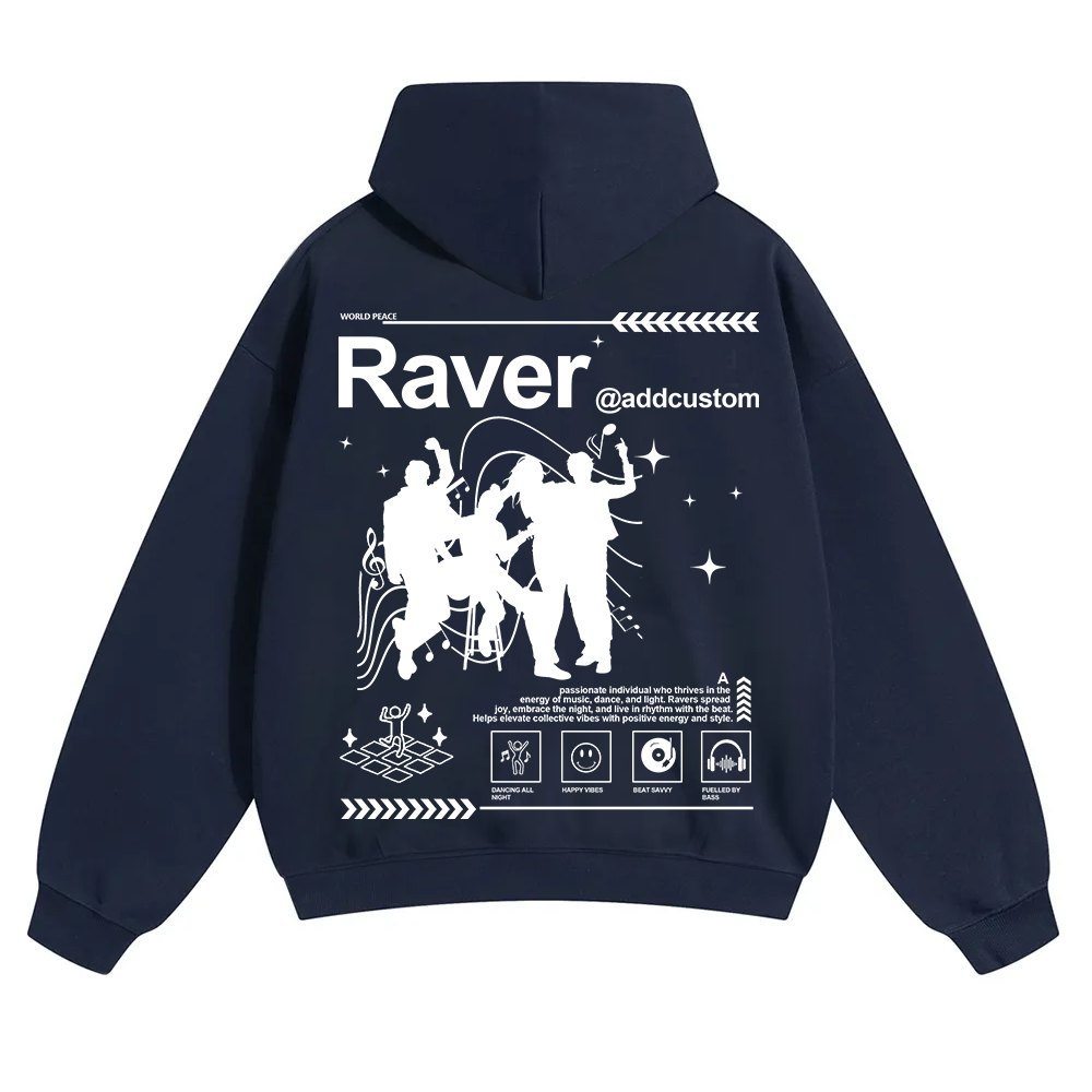 Addcustom Raver Unisex Solid Color Hoodie wearishow