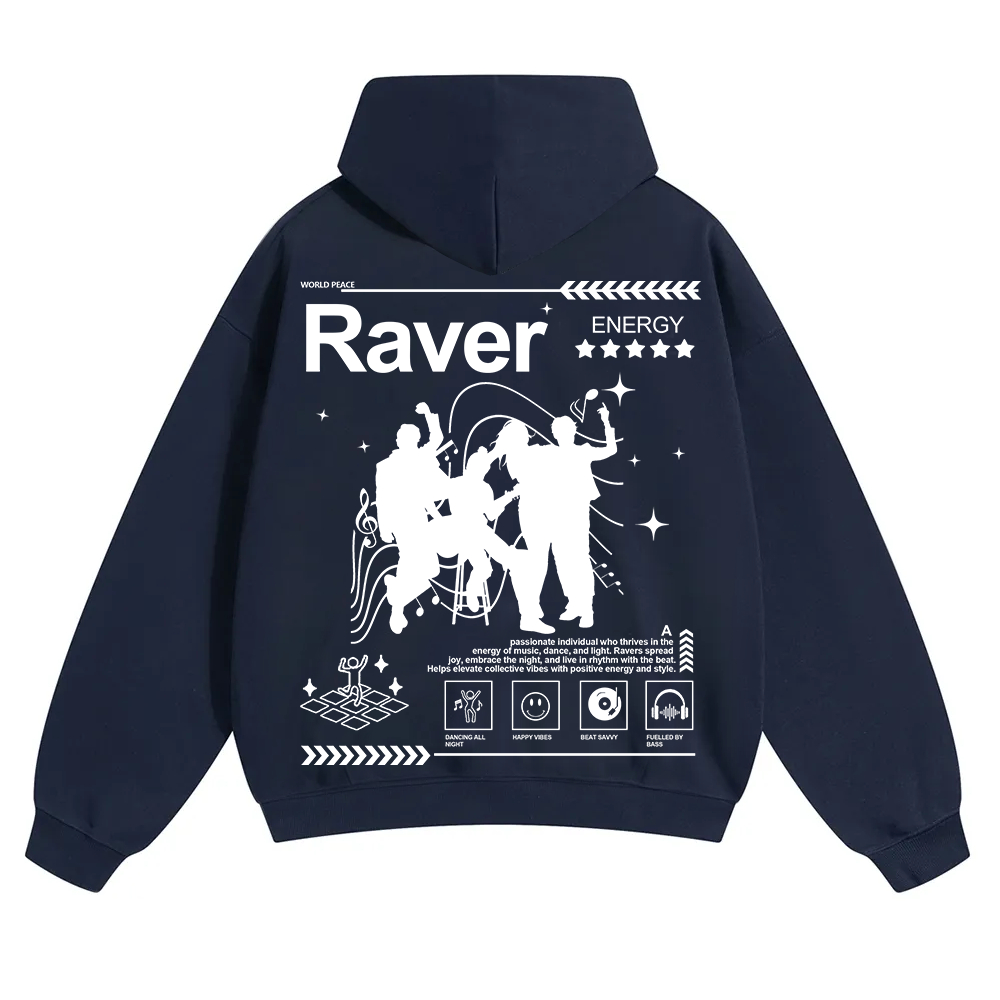 Raver Unisex Solid Color Hoodie wearishow
