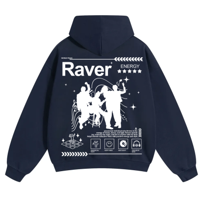 Raver Unisex Solid Color Hoodie wearishow
