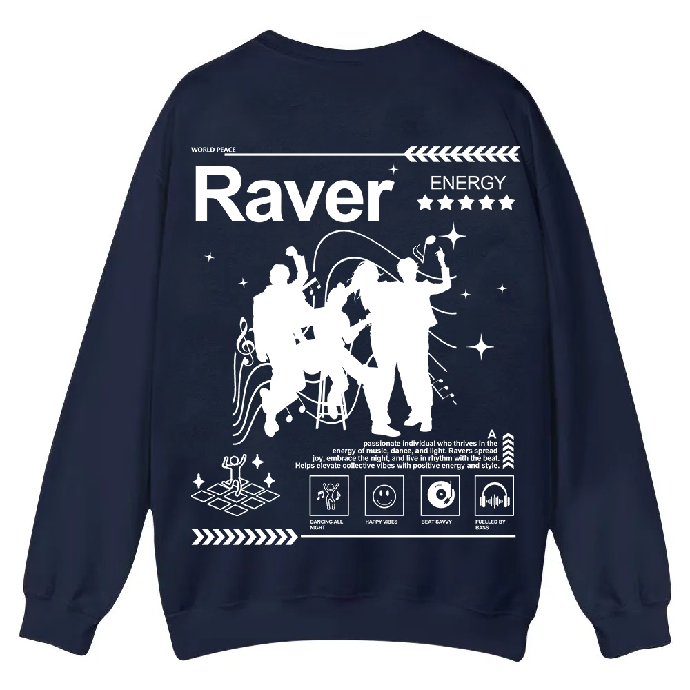 Raver Casual Crewneck Sweatshirt wearishow
