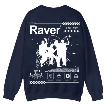 Raver Casual Crewneck Sweatshirt wearishow
