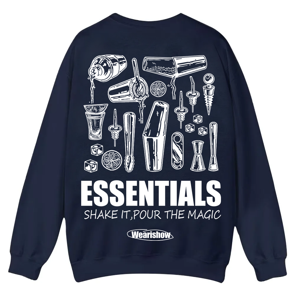 Bartender Essentials Casual Crewneck Sweatshirt wearishow