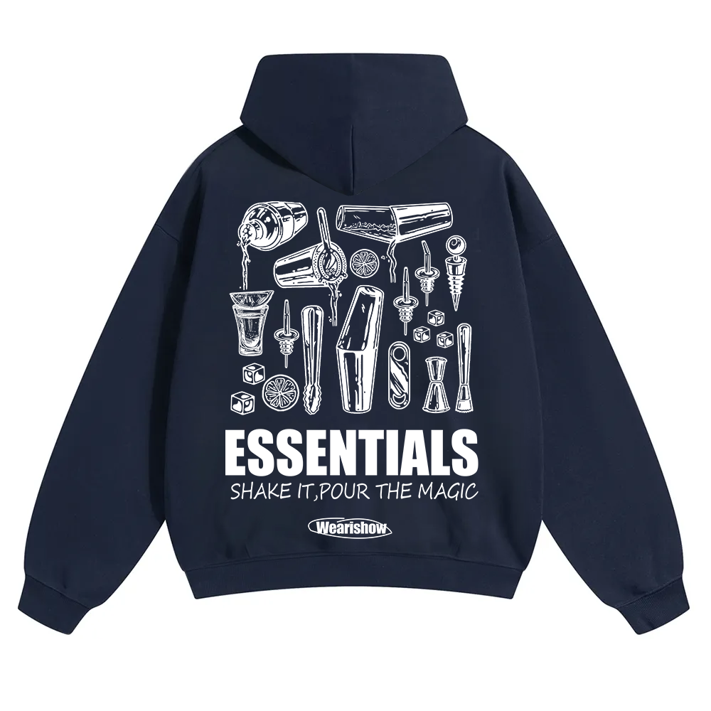 Bartender Essentials Unisex Solid Color Hoodie wearishow