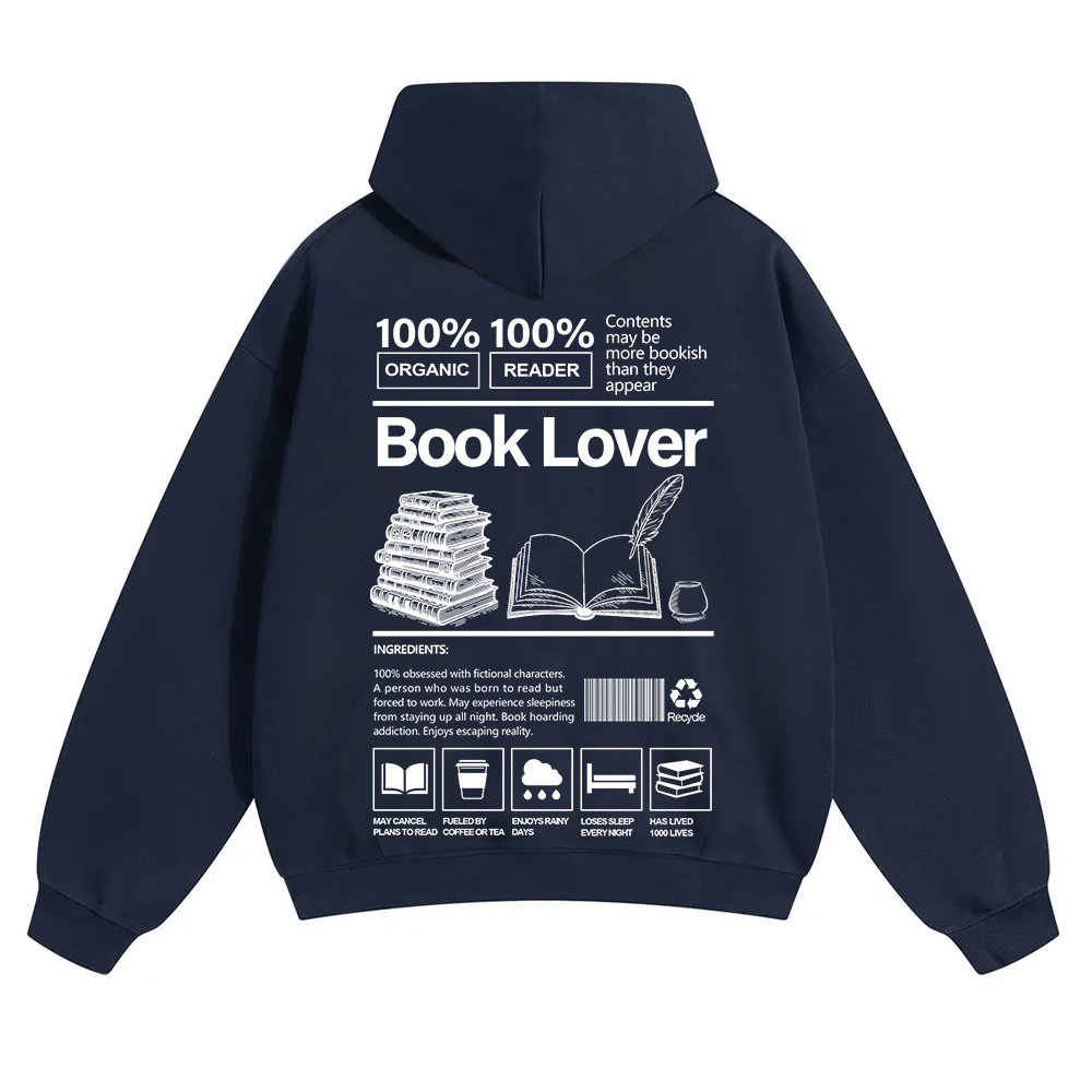 Book Lover Unisex Solid Color Hoodie wearishow