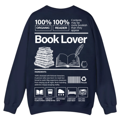 Book Lover Casual Crewneck Sweatshirt wearishow