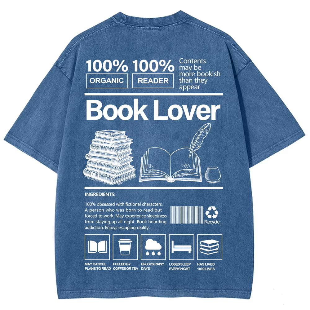 Book Lover Unisex Fit Washed T-Shirt