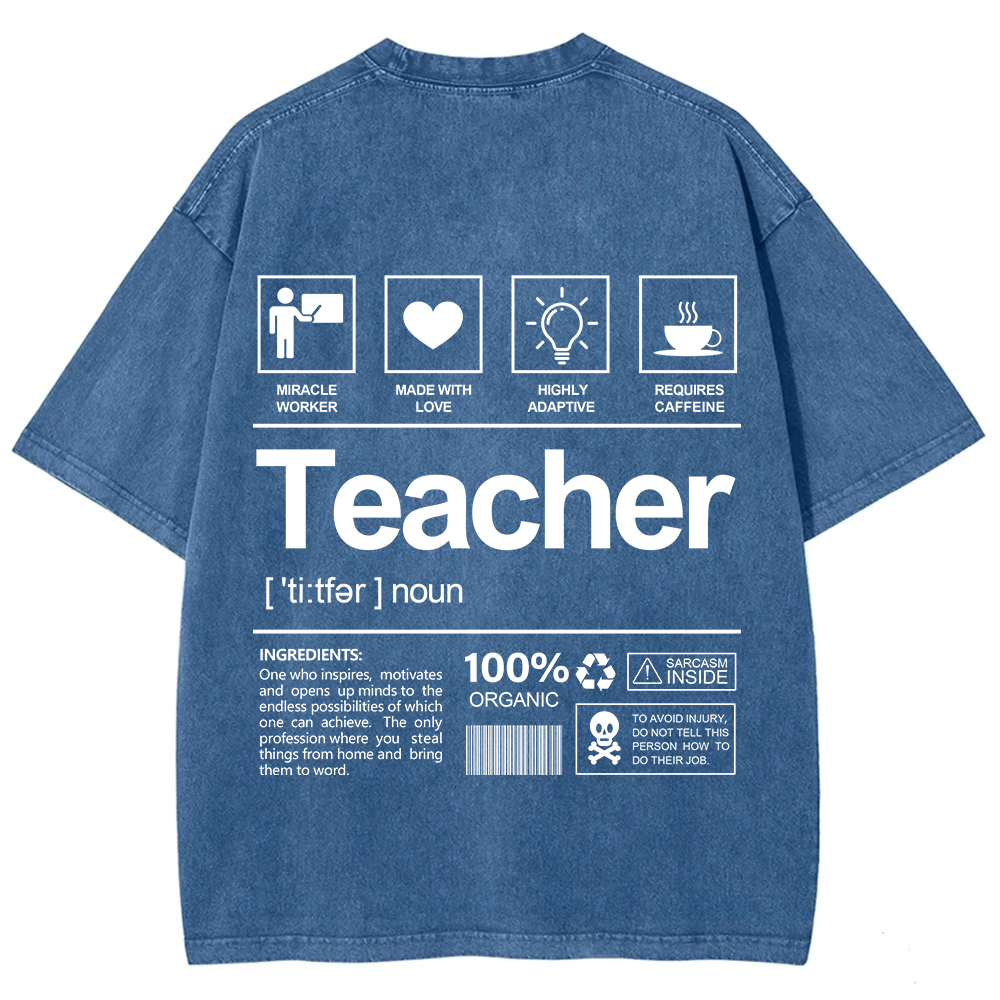 Teacher Unisex Fit Washed T-Shirt