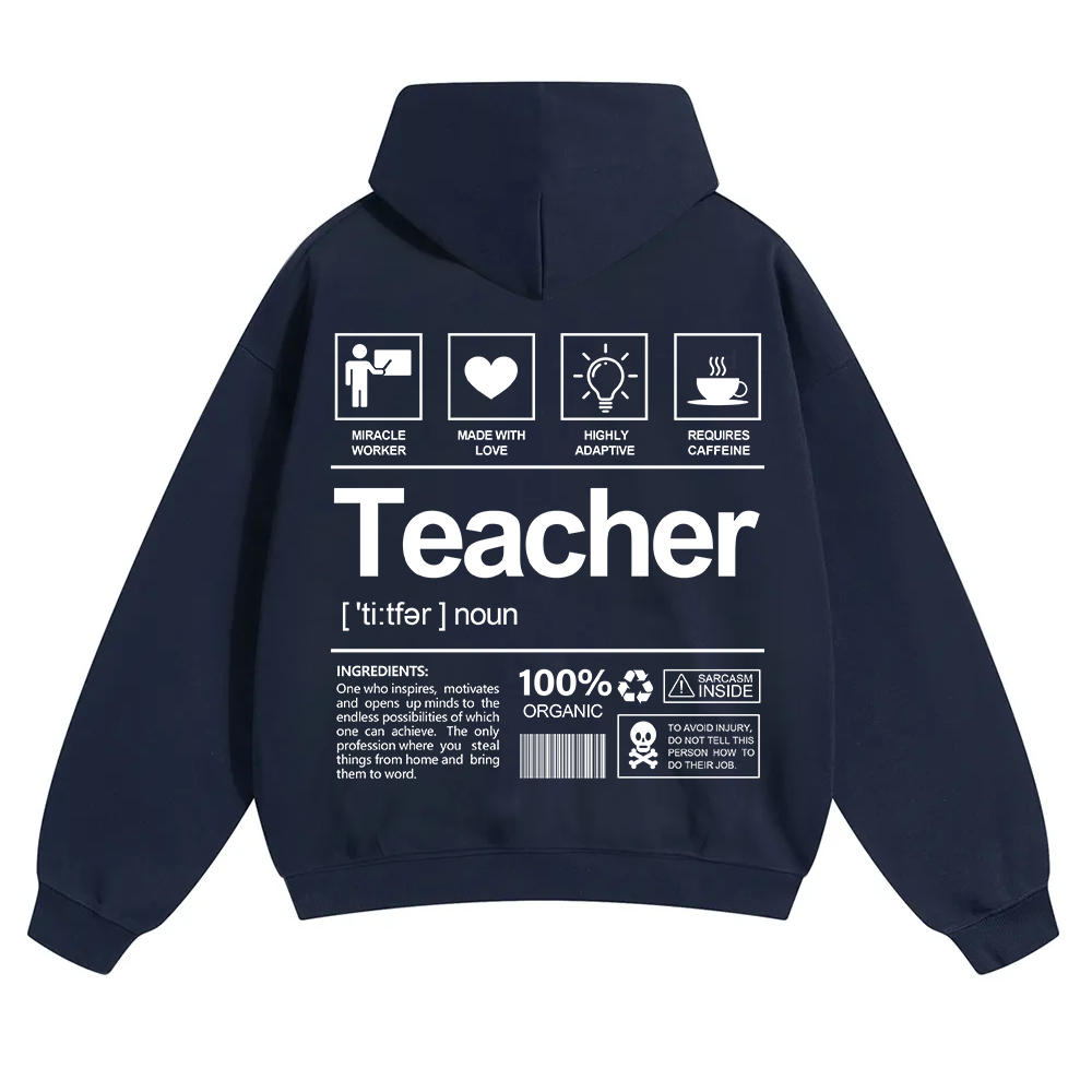 Teacher Unisex Solid Color Hoodie wearishow
