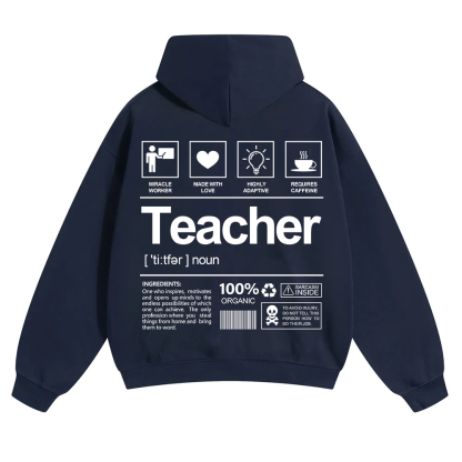 Teacher Unisex Solid Color Hoodie wearishow