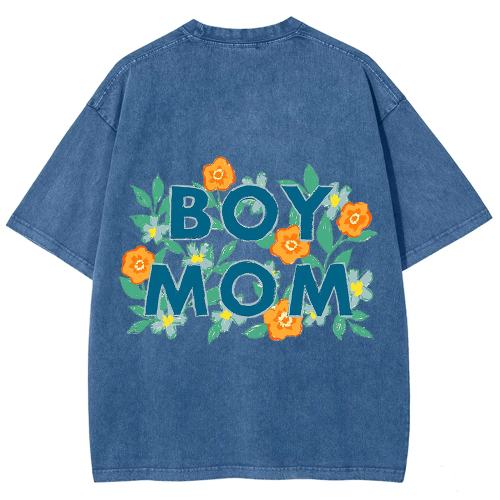 Boy Mom Unisex Fit Washed T-Shirt