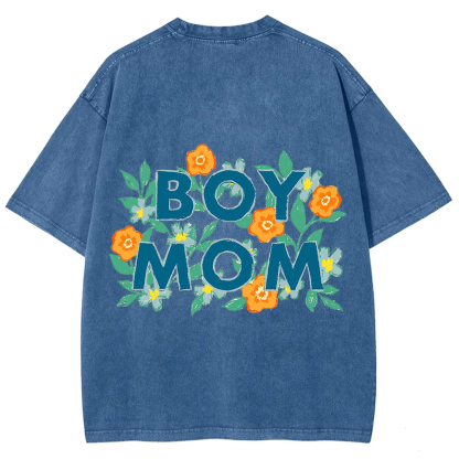 Boy Mom Unisex Fit Washed T-Shirt