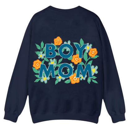 Boy Mom Casual Crewneck Sweatshirt wearishow