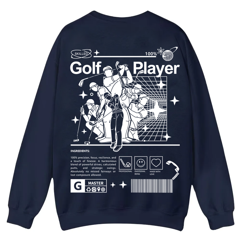 Golf Player Casual Crewneck Sweatshirt wearishow wearishow