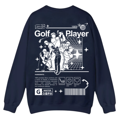 Golf Player Casual Crewneck Sweatshirt wearishow wearishow