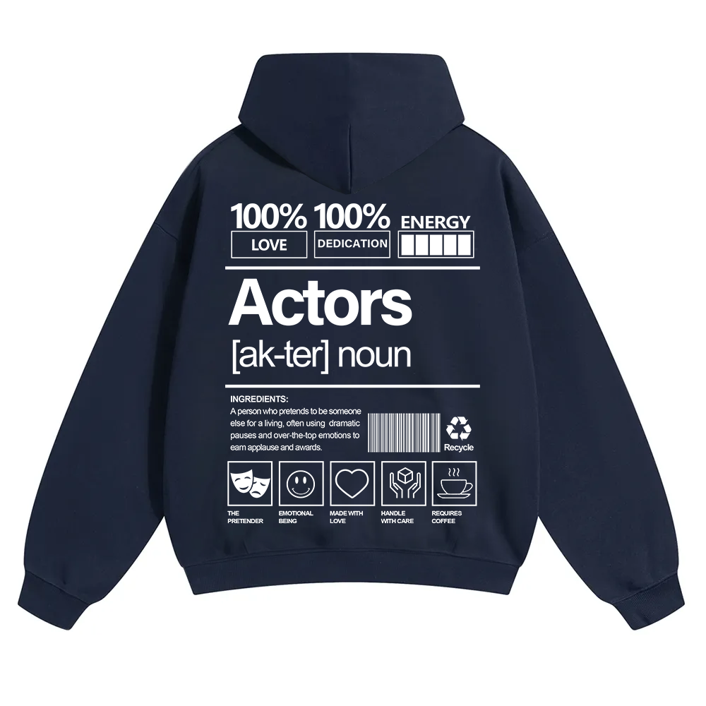 Actors Unisex Solid Color Hoodie wearishow
