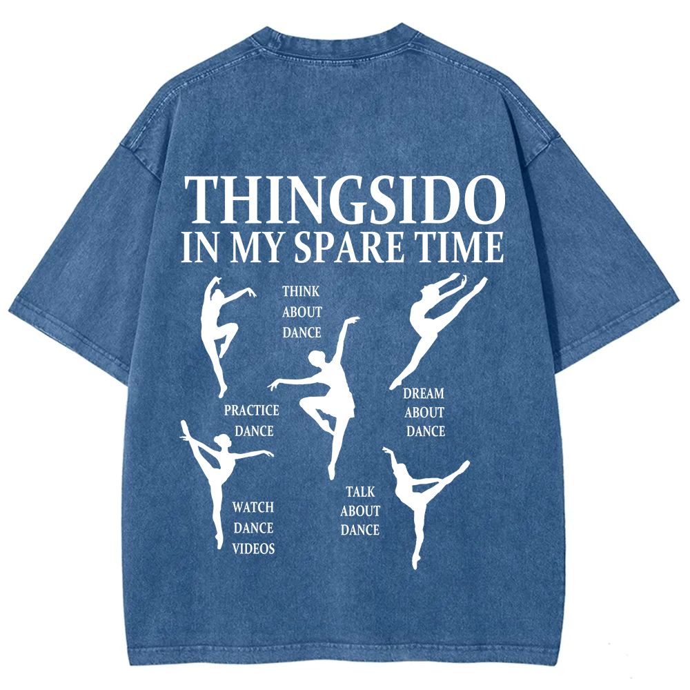 Thingsido In My Spare Time  Unisex Fit Washed T-Shirt