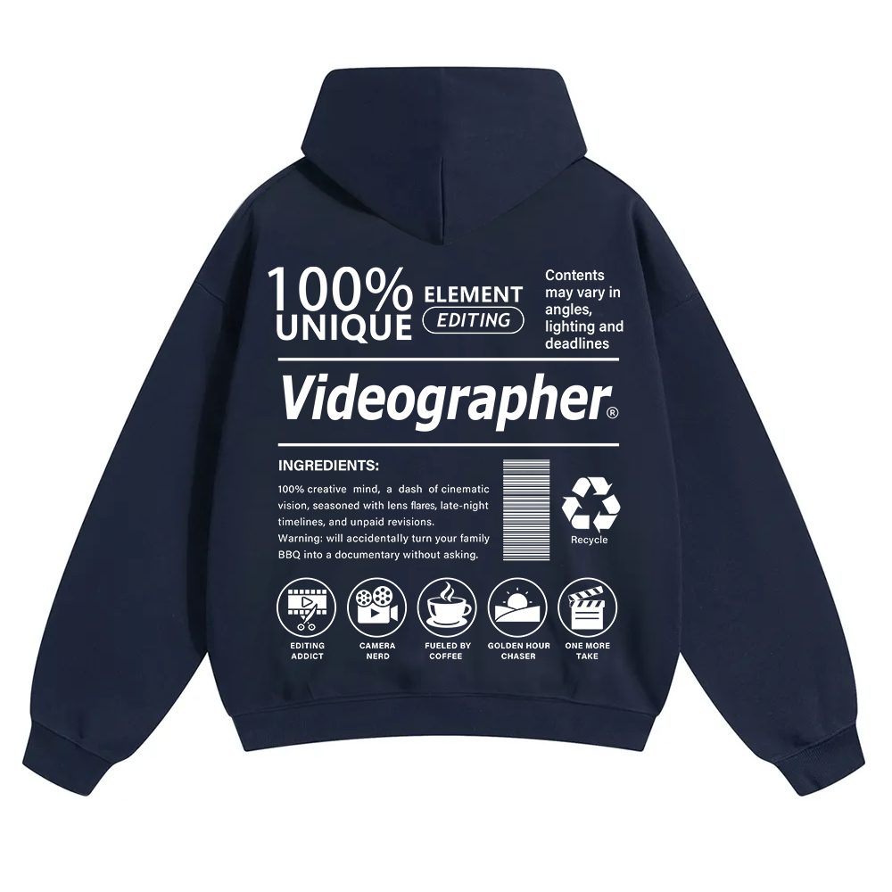 Videographer Unisex Solid Color Hoodie wearishow