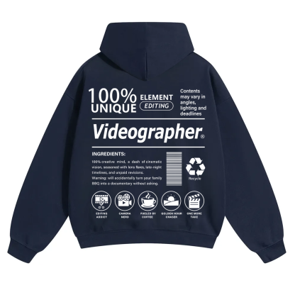 Videographer Unisex Solid Color Hoodie wearishow