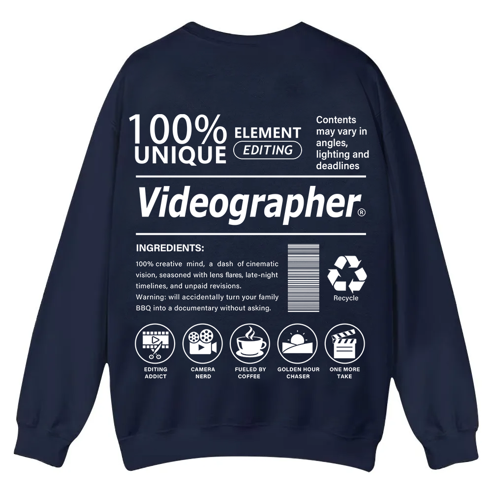 Videographer Casual Crewneck Sweatshirt wearishow wearishow