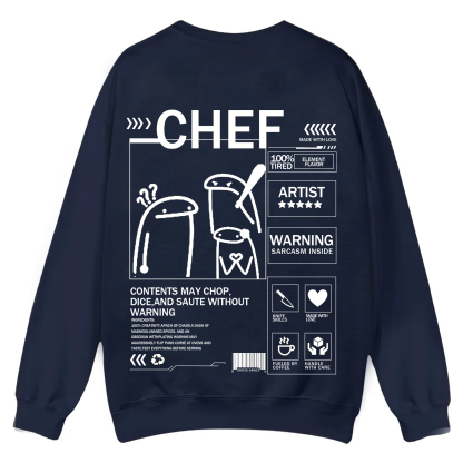 Chef Solid Color Unisex Casual Crewneck Sweatshirt