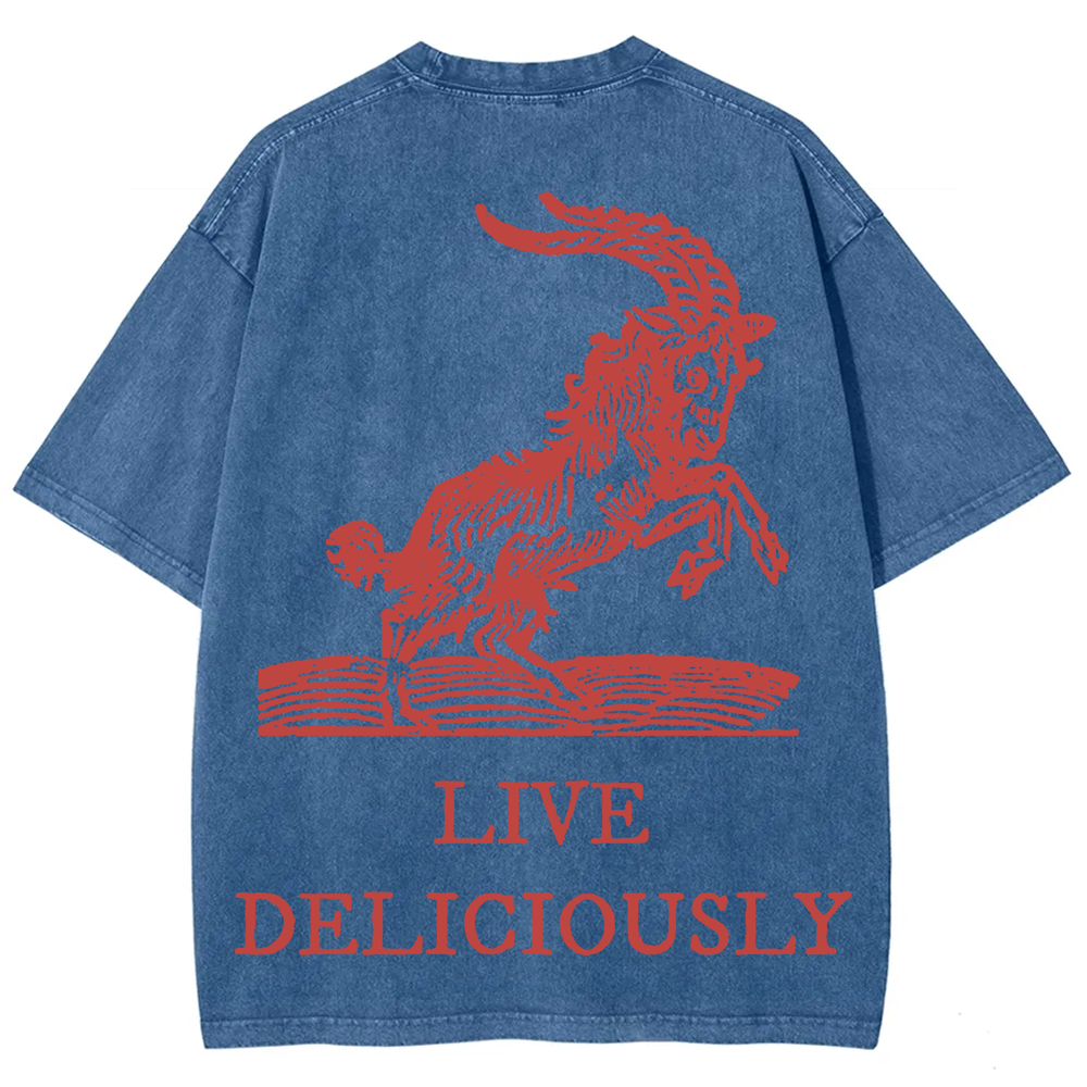 Unisex Vintage Washed The Witch Live Deliciously  T-Shirt