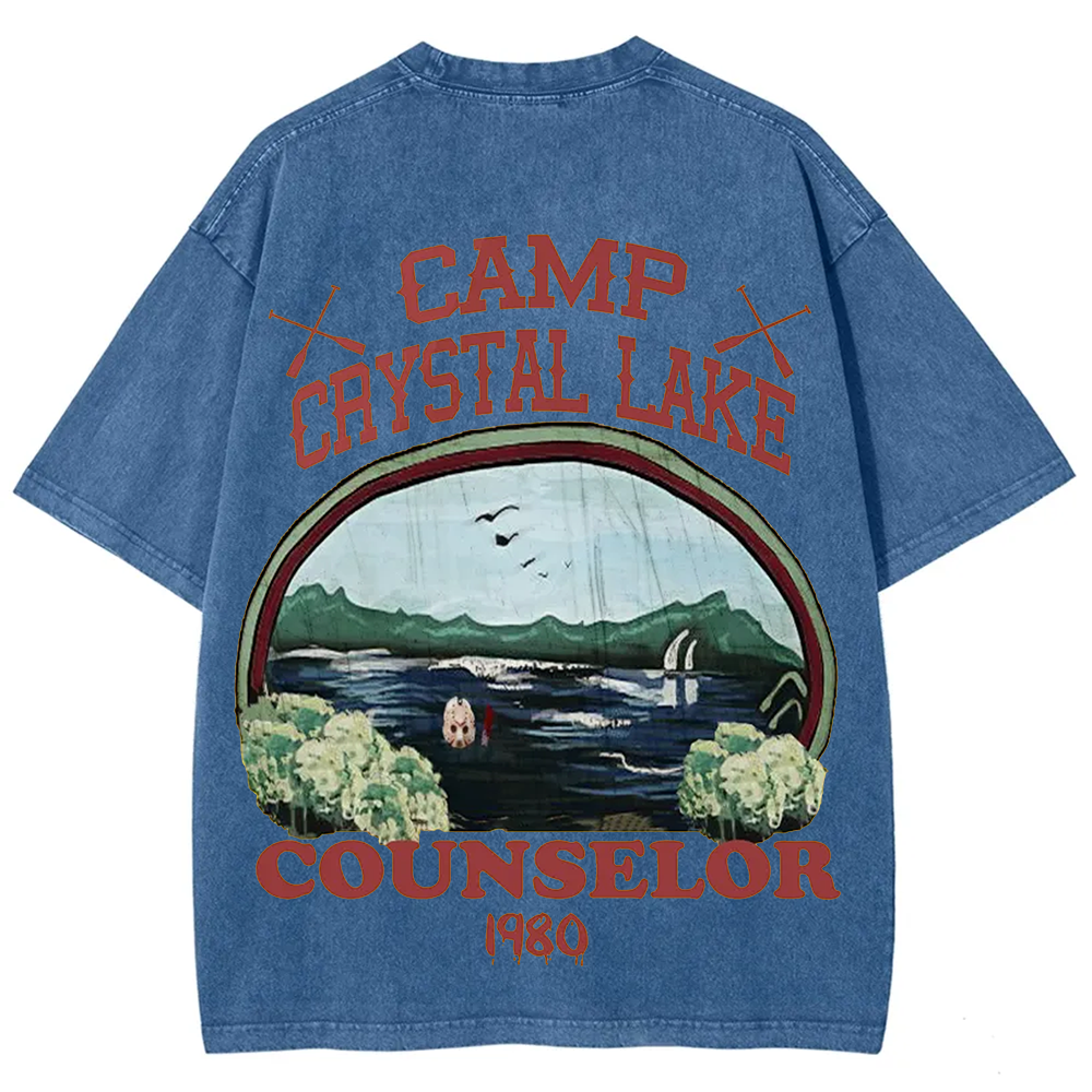 Unisex Camp Crystal Lake Print Crew Neck Casual T-Shirt
