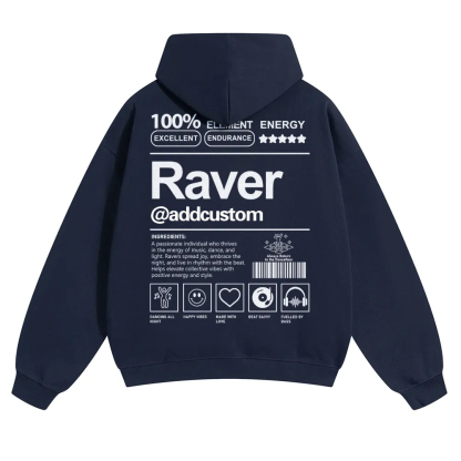Addcustom Raver Solid Color Hoodie wearishow