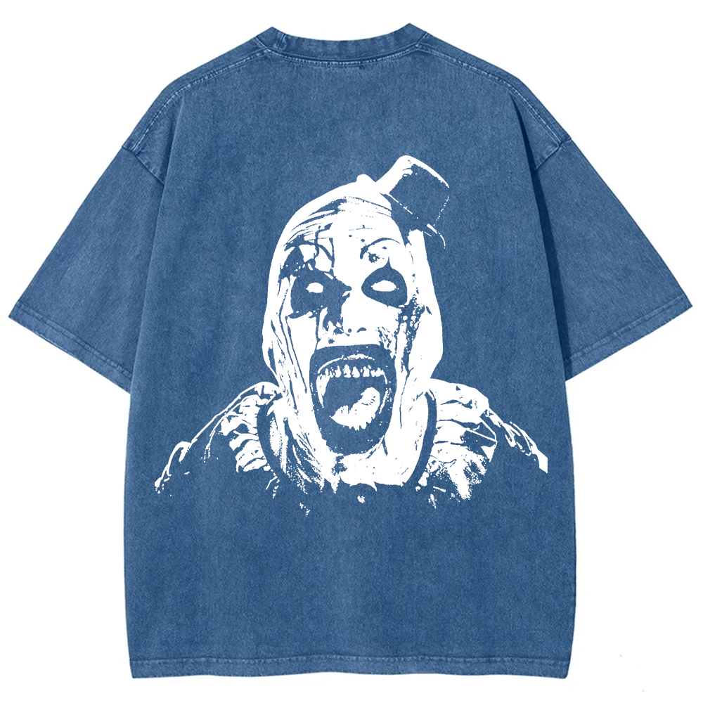  Unisex Vintage Washed Terrifier 3 Art The Santa Clown T-shirt