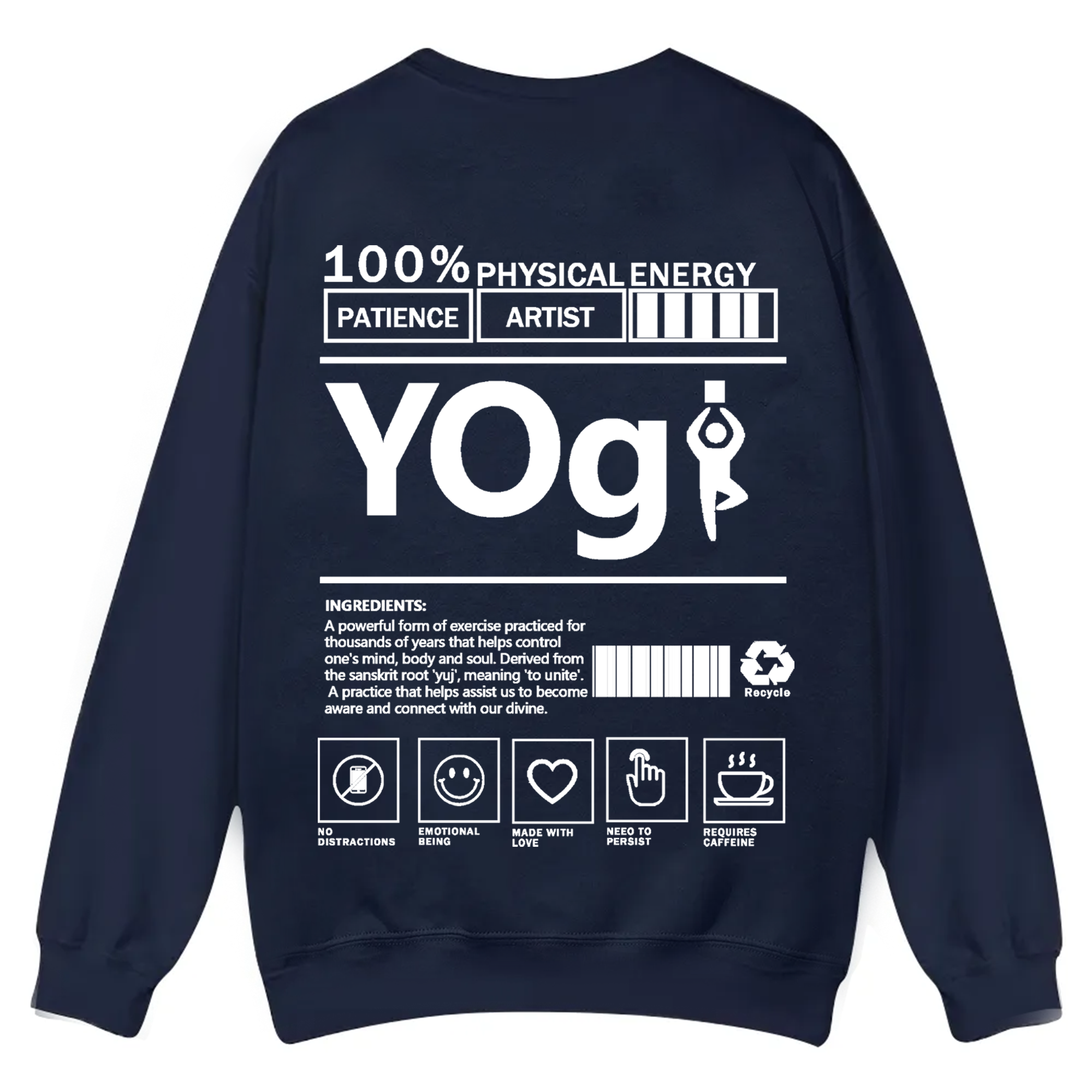 Yogi Solid Color Unisex Casual Crewneck Sweatshirt