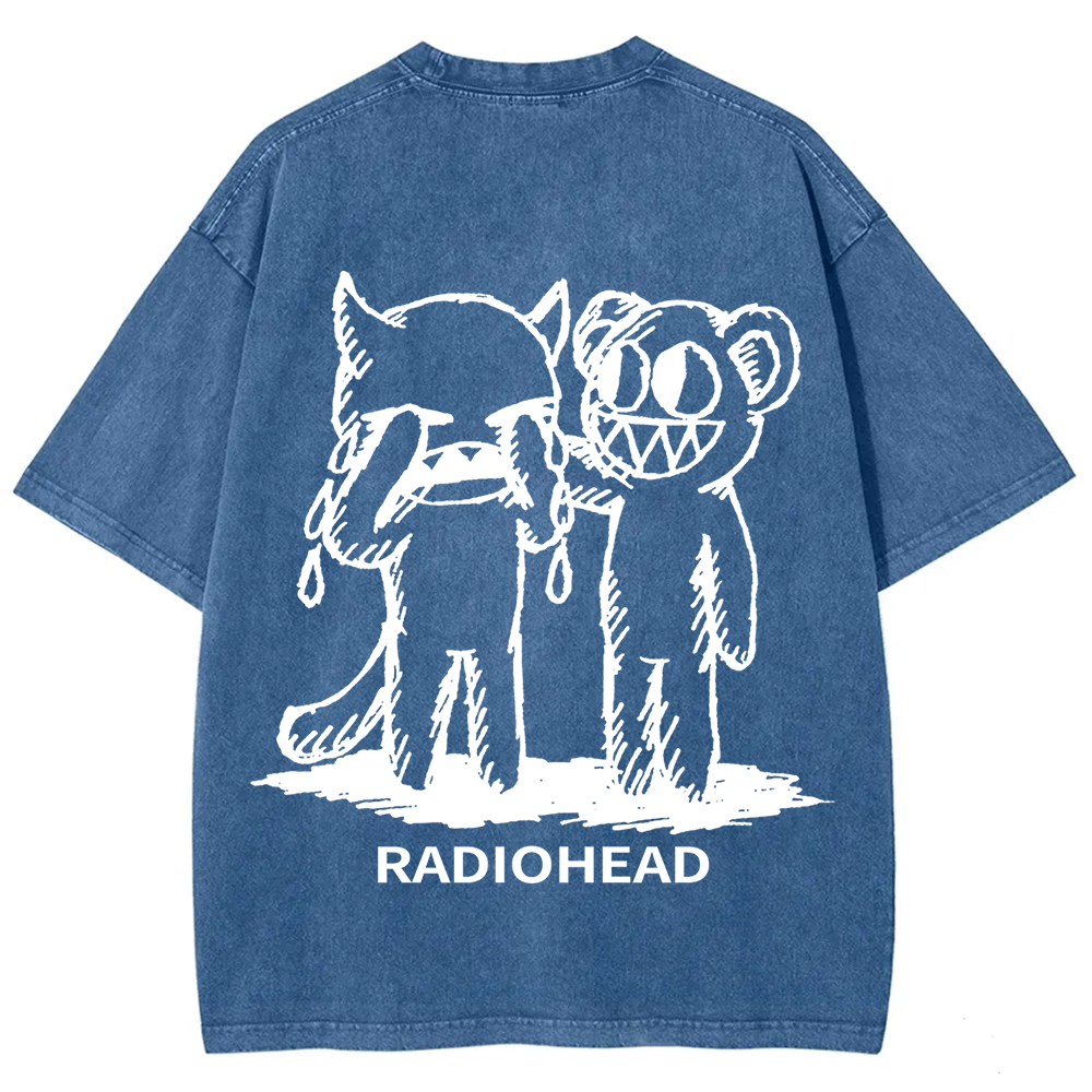 Unisex washed  Radiohead T-shirt