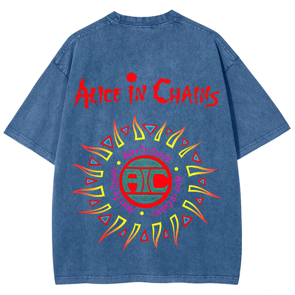  Unisex Vintage Alice in Chains Washed  T-shirt