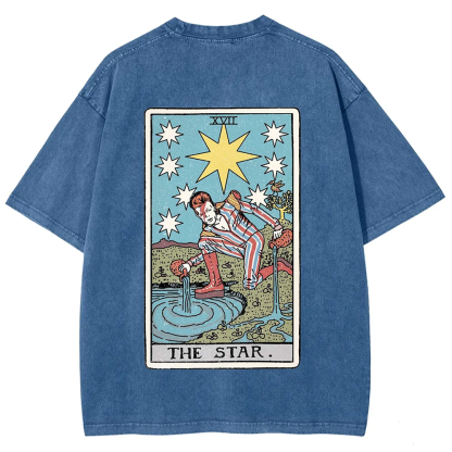 Unisex Vintage Washed The Star David Bowie Tarot Card T-shirt