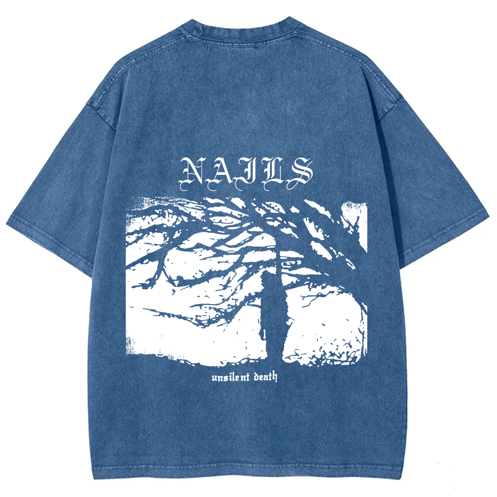 Nails Band Unsilent Death Vintage Washed T-Shirt
