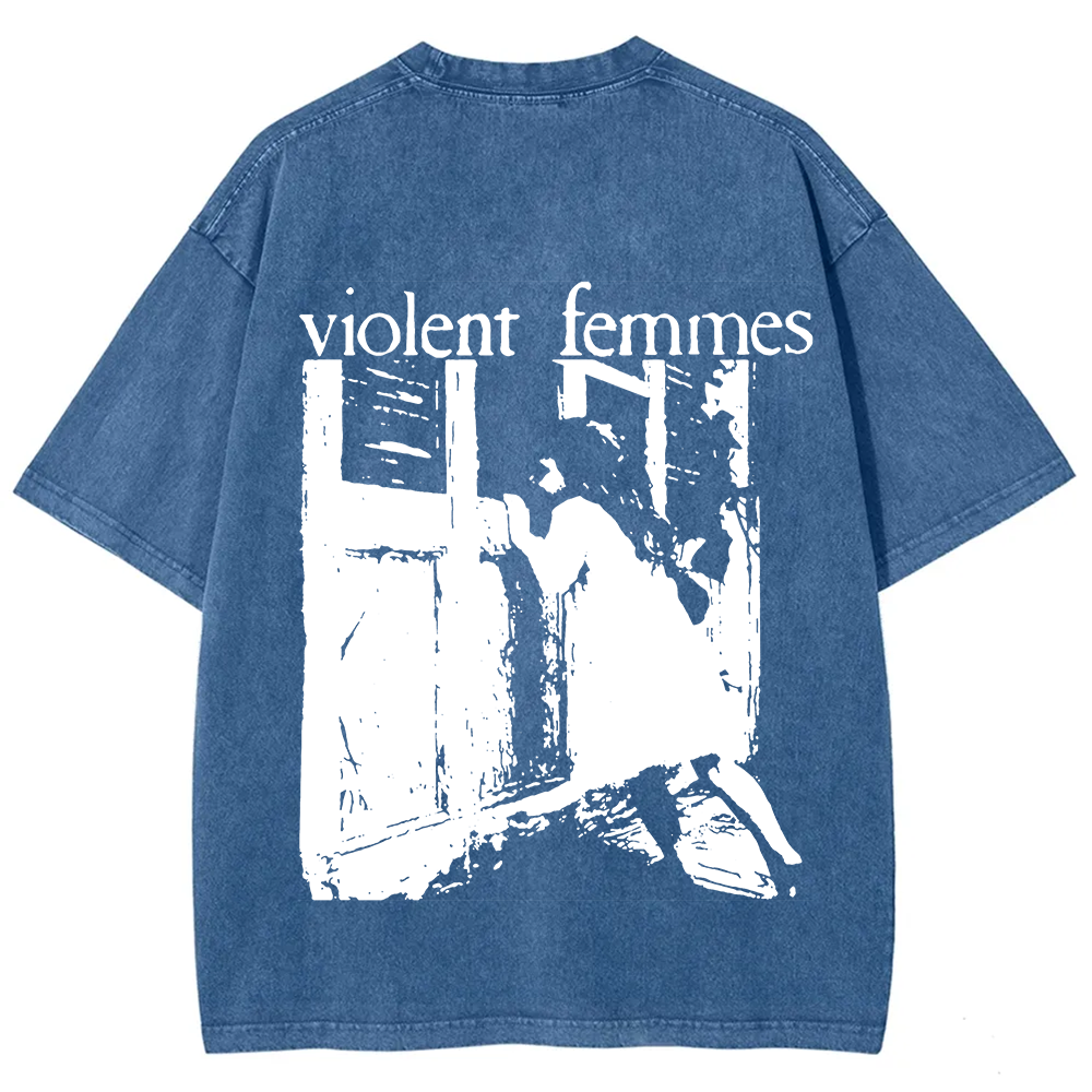 Unisex Casual Violent Femmes Punk Band Printed T-Shirt