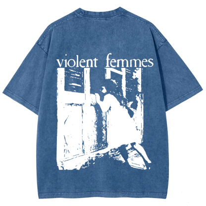 Unisex Casual Violent Femmes Punk Band Printed T-Shirt