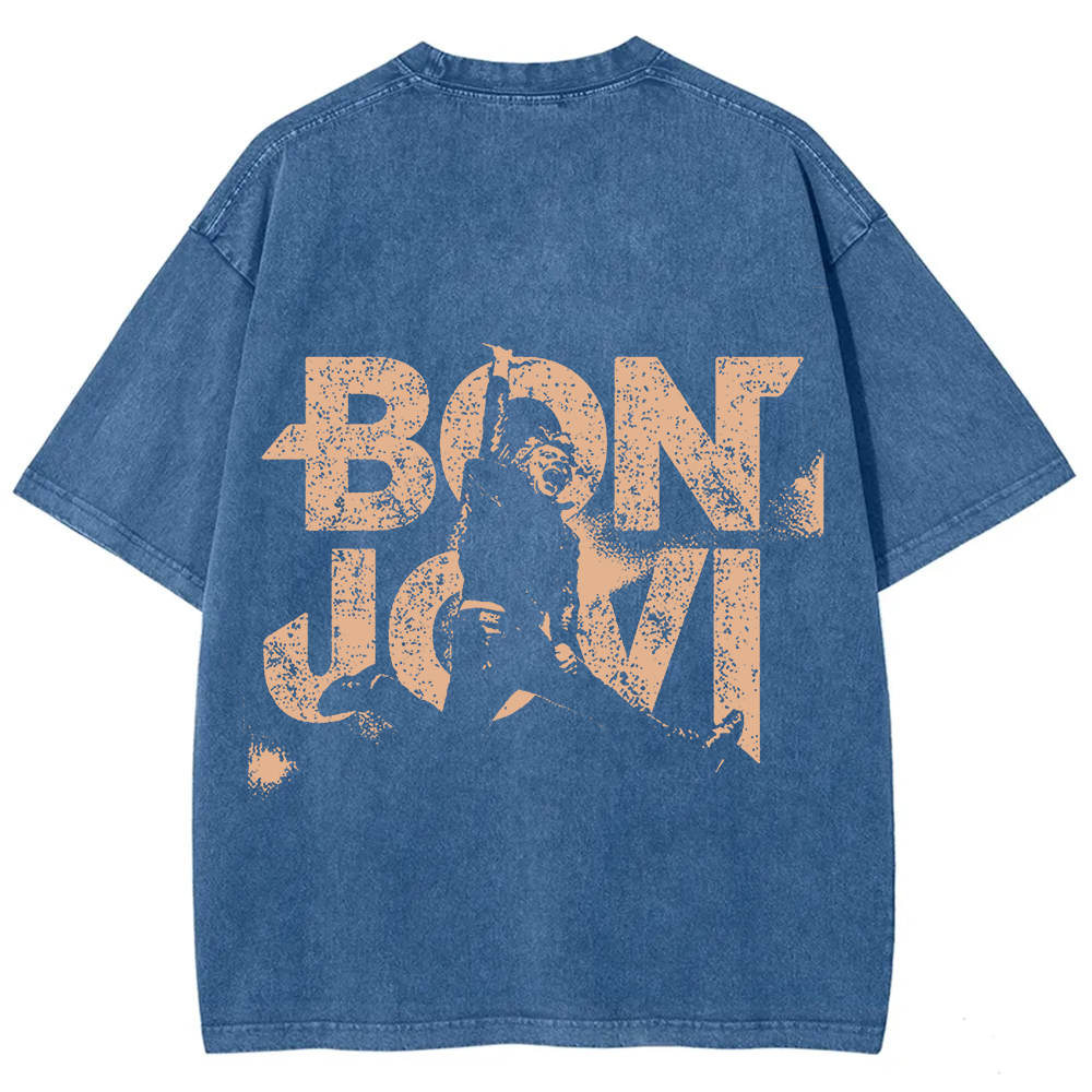 Unisex Vintage Washed Bon Jovi T-Shirt
