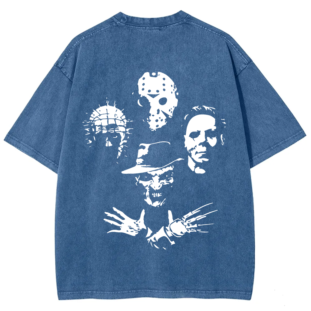 ?Horror Film t-Shirt Halloween Freddie Jason Hellraiser Grunge Rock Retro Black
