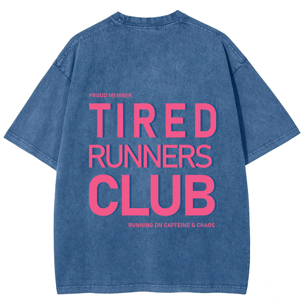 Tired Runners Club Unisex Fit Washed T-Shirt