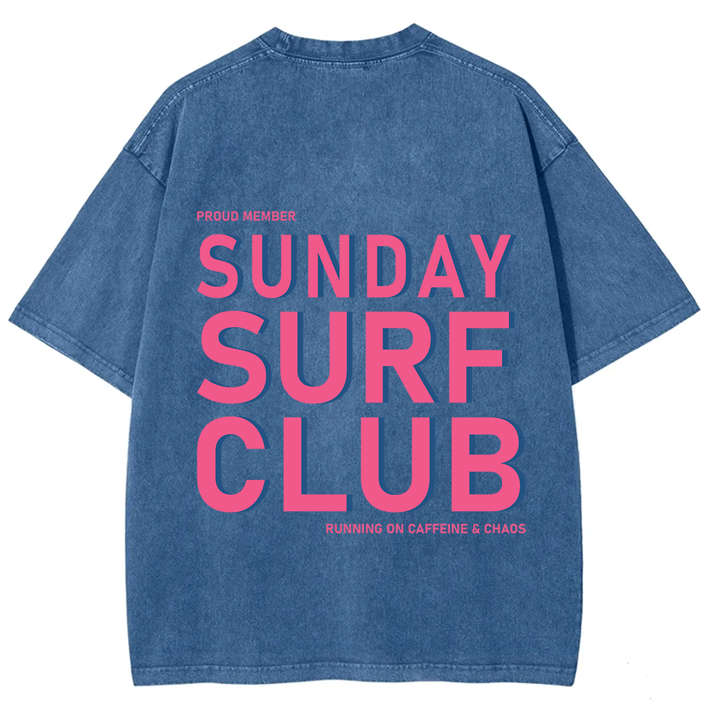 Sunday Surf Club Unisex Fit Washed T-Shirt