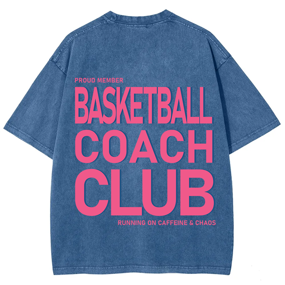 Basketball Coach Club Unisex Fit Washed T-Shirt