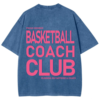 Basketball Coach Club Unisex Fit Washed T-Shirt